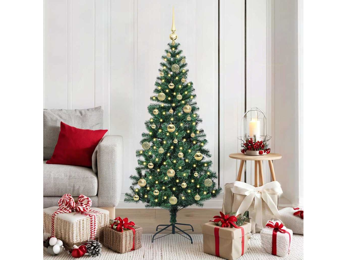 Vidaxl Árvore De Natal Artificial Pré-iluminada Verde 150 Cm
