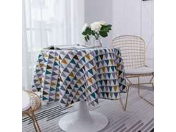 Toalha De Mesa Redonda De 150 Cm, Tecido De Algodão E Linho, Toalha De Mesa De Sarja Simples, Estilo Nórdico, Resistente A Manchas E Sem Rugas, Decora