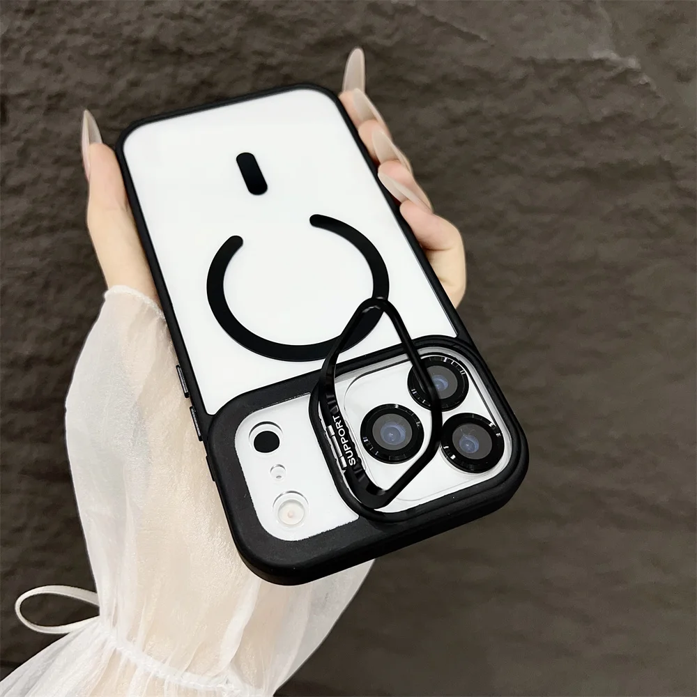 Capa Para Iphone (iphone 13 Pro, Preta) Com Suporte Magnético Magsafe, Compatível Com Carregamento Sem Fio.