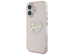 Capa para iPhone 16 GUESS Pele Sintética Rígida Rosa