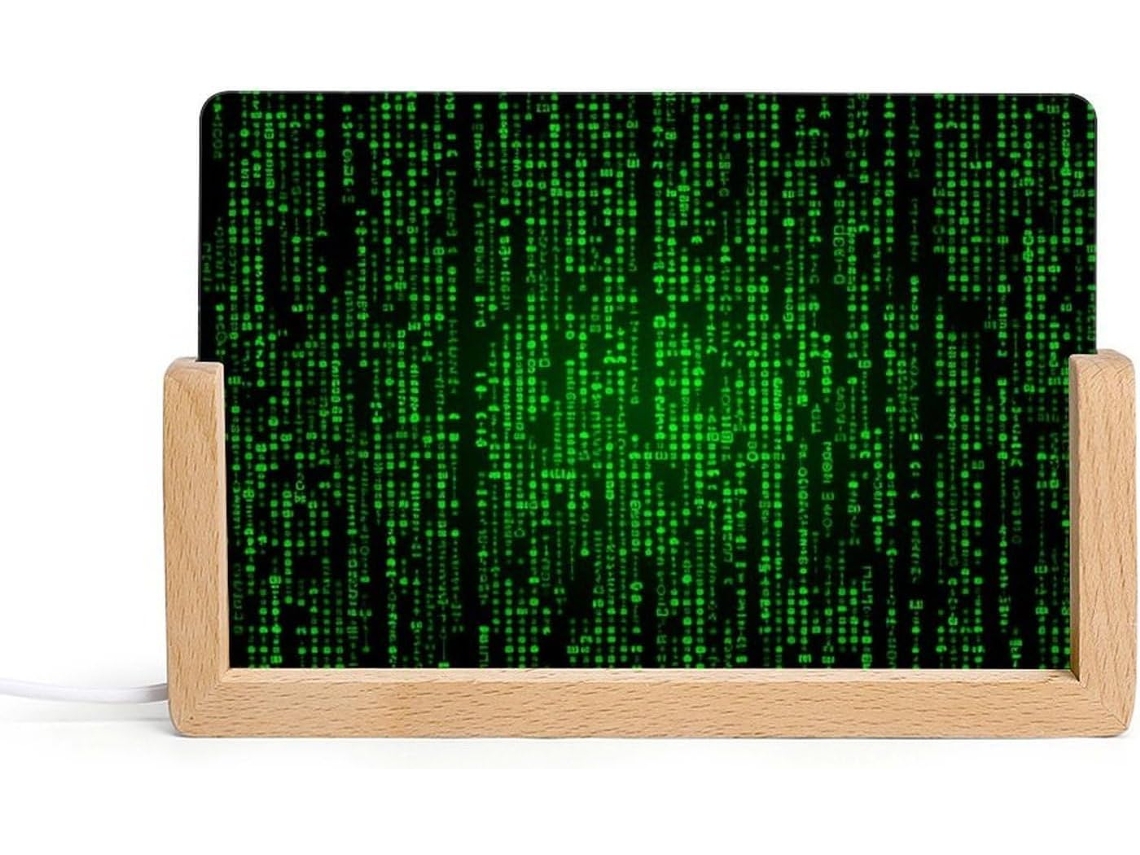 Luminária Noturna Acrílica Com Números Verdes E Base De Led Em Design