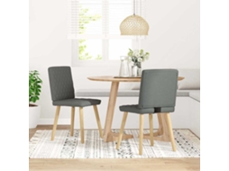 Vidaxl Cadeiras De Jantar 2 Pcs Tecido Cinzento-escuro