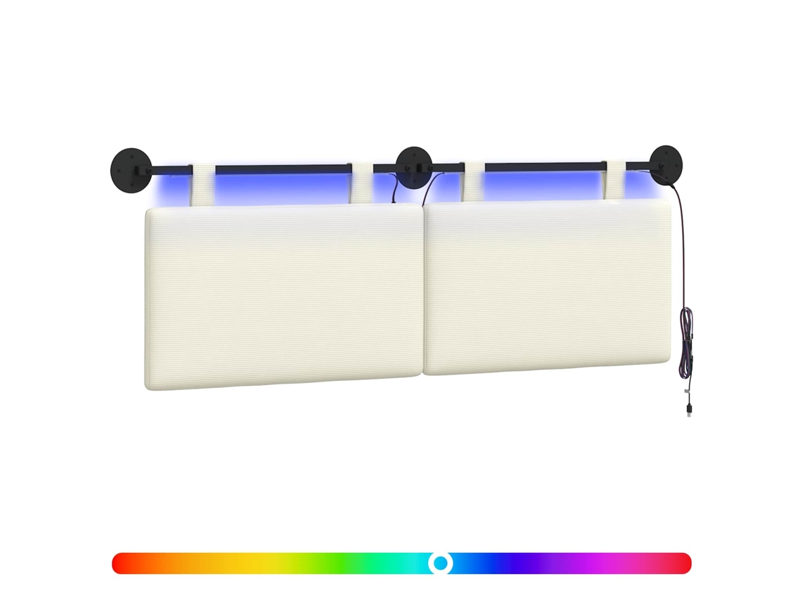 Conjunto 1 Cabeceira Suspensa Vidaxl Creme Cordão (130 X 55 X 5 Cm)