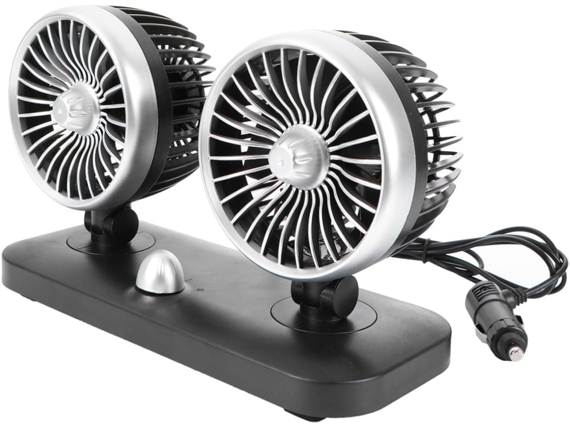 Bestonzon Ventilador Elétrico Portátil Duplo Para Carro 12v Com Interface Usb