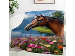 Manta Arco íris com Estampa de Cavalo Árabe 150x200 Cm Multifuncional Macia e Aconchegante em Flanela Ideal Pa