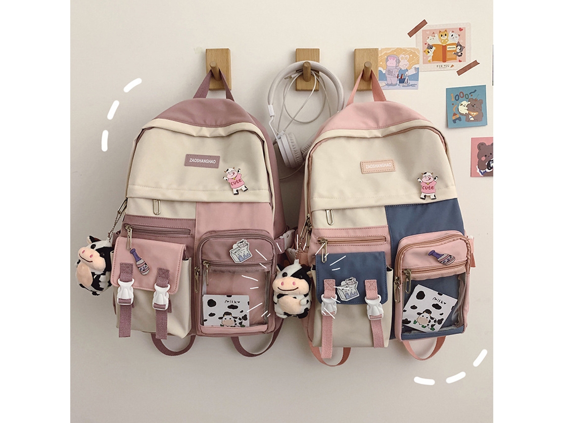 Mochila Tontop Ulzzang com desenho animado, transparente, estilo escolar EOOCOO
