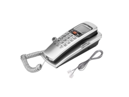TELEFONE FIXO com ID de Chamada FSK/DTMF, Fio, Mesa, Prateleira, Casa, Prata, Extensão