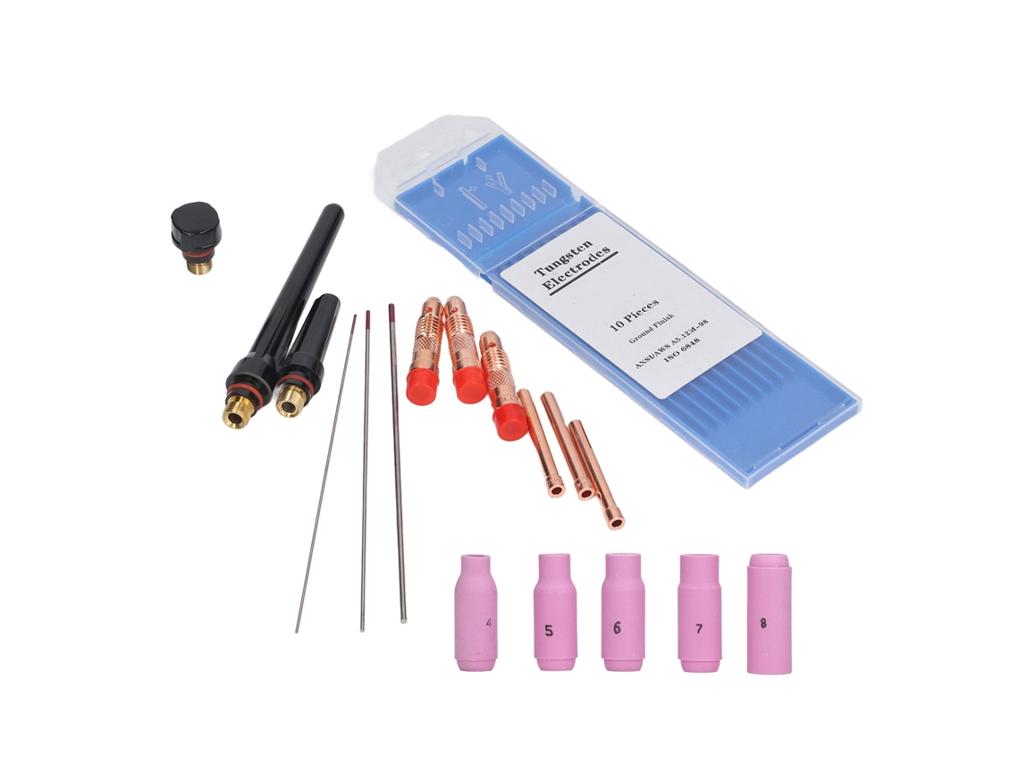 Kit Acessórios Torcha Tig 17pcs Bocal Cerâmico Prensa Eletrodo Para Wp17 18 26 Solda
