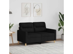 Vidaxl Sofá De 2 Lugares Tecido 120 Cm Preto
