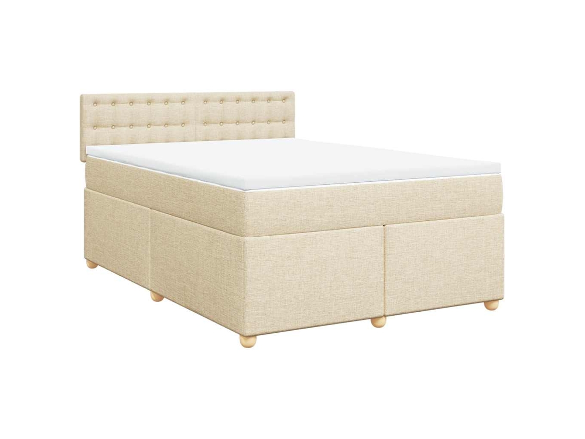 Box Spring Bed, Box Spring Beds Vidaxl Creme Tecido (140 X 190 Cm)