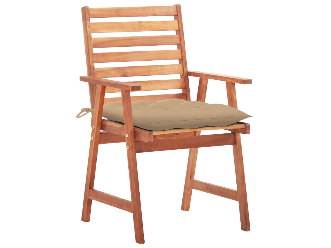 Maison Exclusive - Cadeiras De Jantar P/ Jardim 2 Pcs C/ Almofadões Acácia Maciça