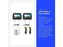 Pantalla Lcd - 7 Polegadas - Tela Para Cadeira De Carro - Monitor 16:9 Bifurcado Com Resolução 800 X 480 - Suporta 2 Entradas De Vídeo - Universal Par