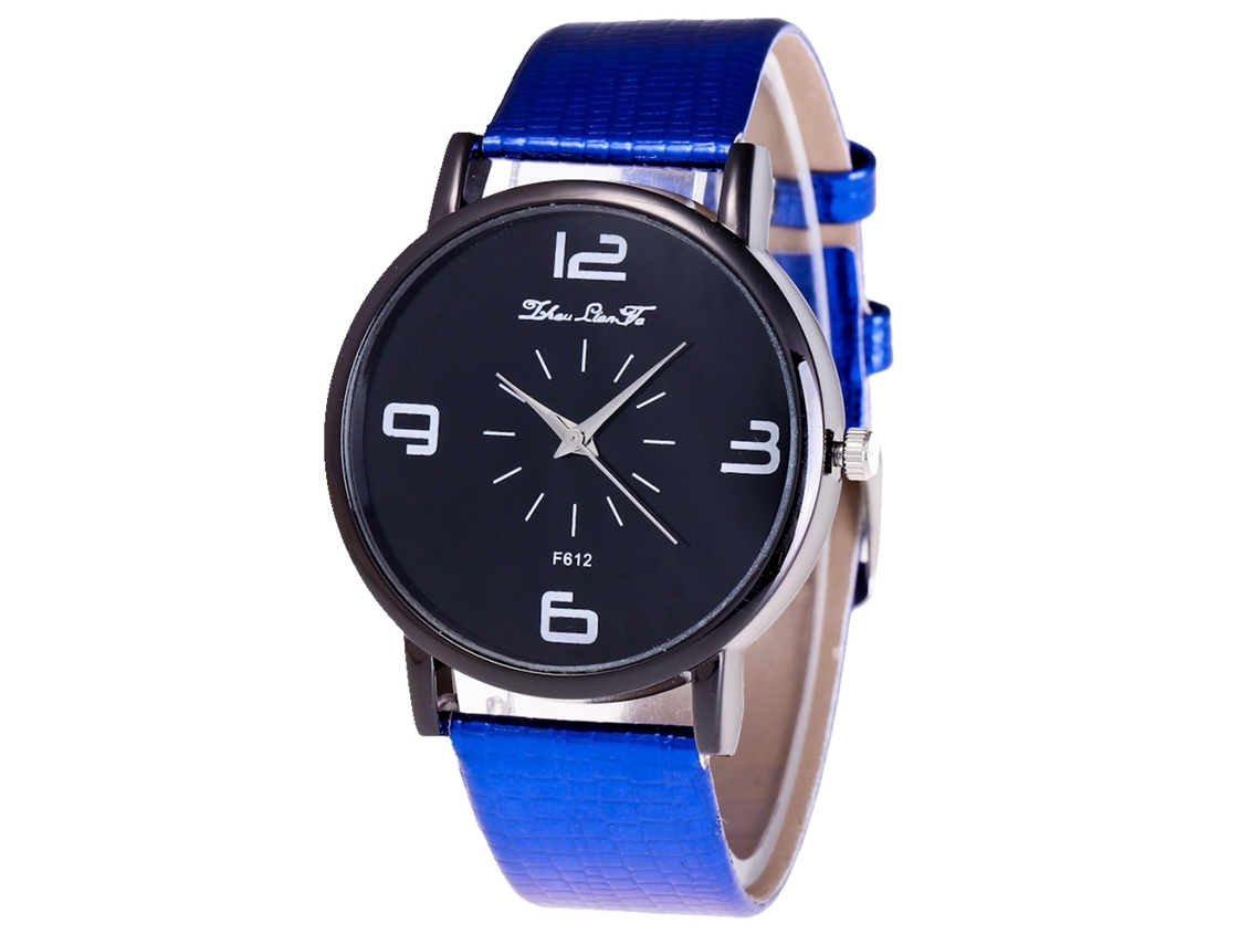 Reloj De Pulsera De Aleación Con Dial Redondo Analógico De Cuarzo Para Mujer Azul