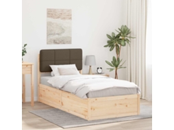 Vidaxl Estrutura De Cama Com Cabeceira Estofada Cinzento-acastanhado