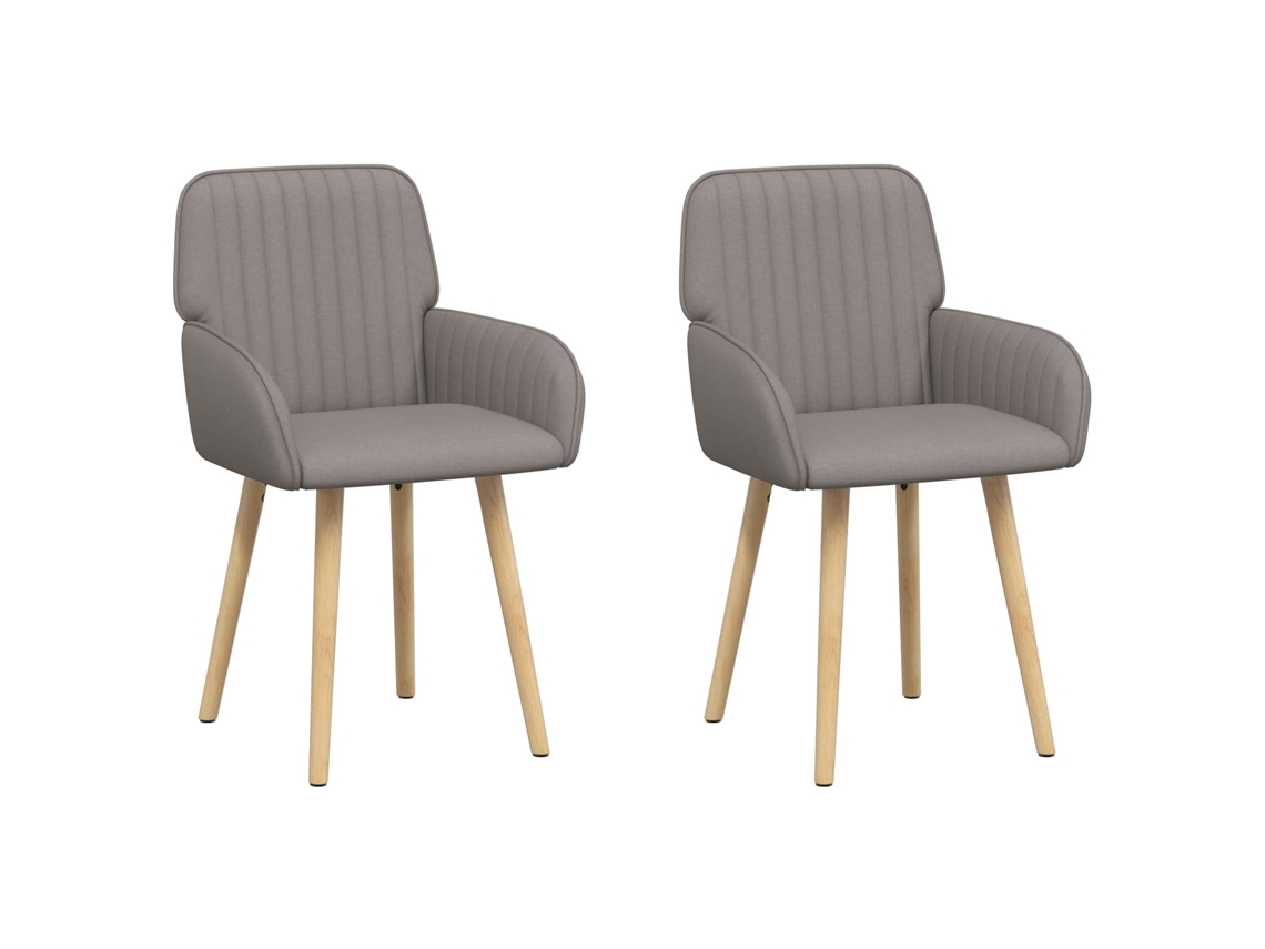 Vidaxl Cadeiras De Jantar 2 Pcs Tecido Cinzento-acastanhado