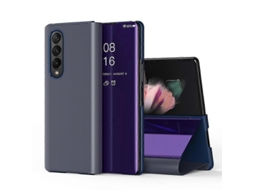 Capa Para Samsung Galaxy Z Fold4 5g Com Revestimento Eletroplástico, Flip Espelhada E Resistente A Impactos.
