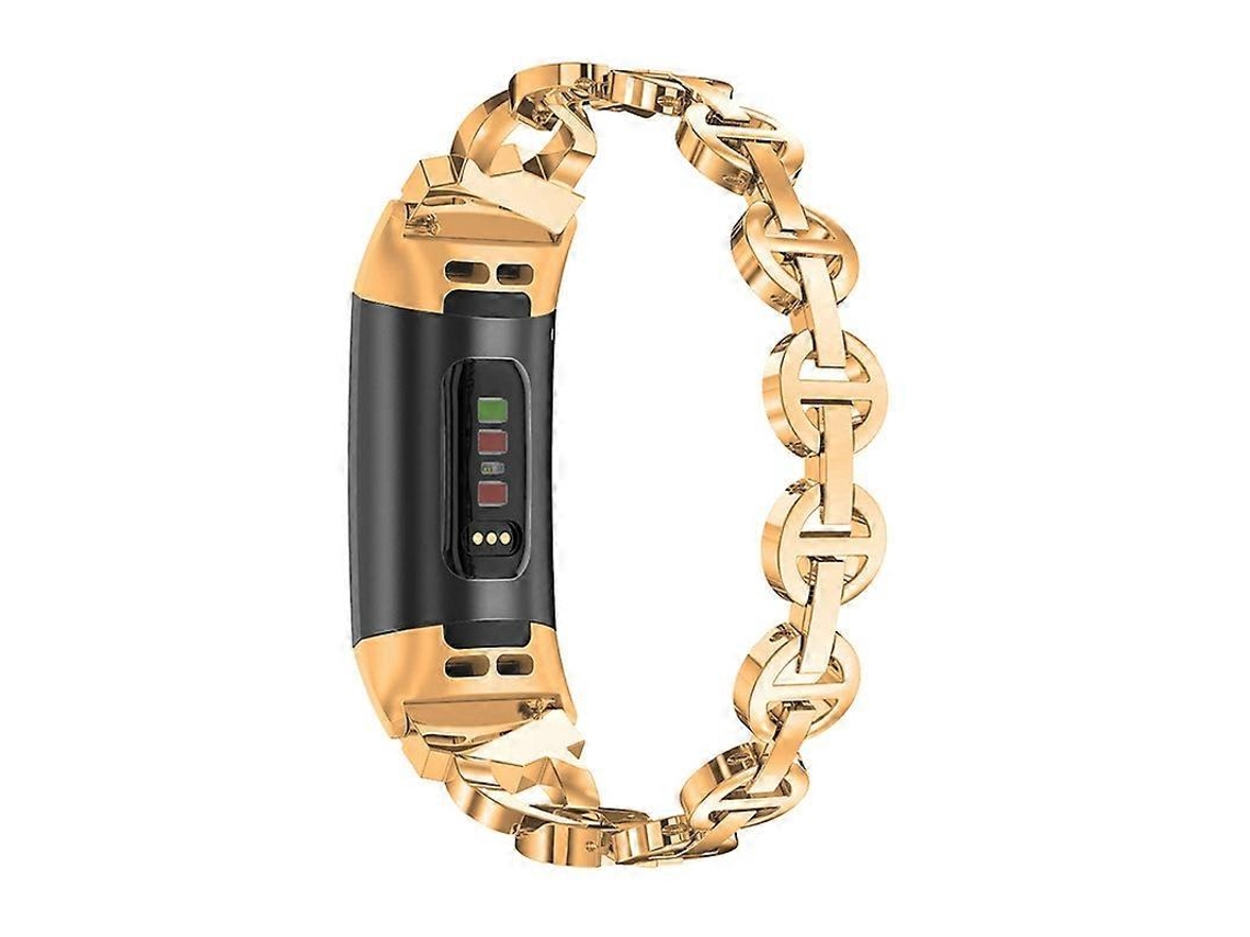 Pulseira de substituição para relógio inteligente Fitbit Charge 3/4 com decoração elegante de strass em metal Ly Ebike