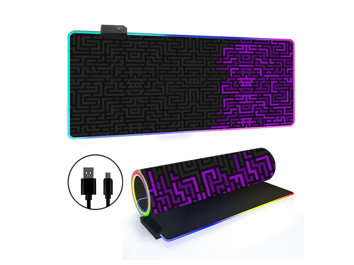 Mousepad Tapete De Mesa Retroiluminado Rgb Com Linhas Simples Brilvibera (estilo 21, 3006004mm)