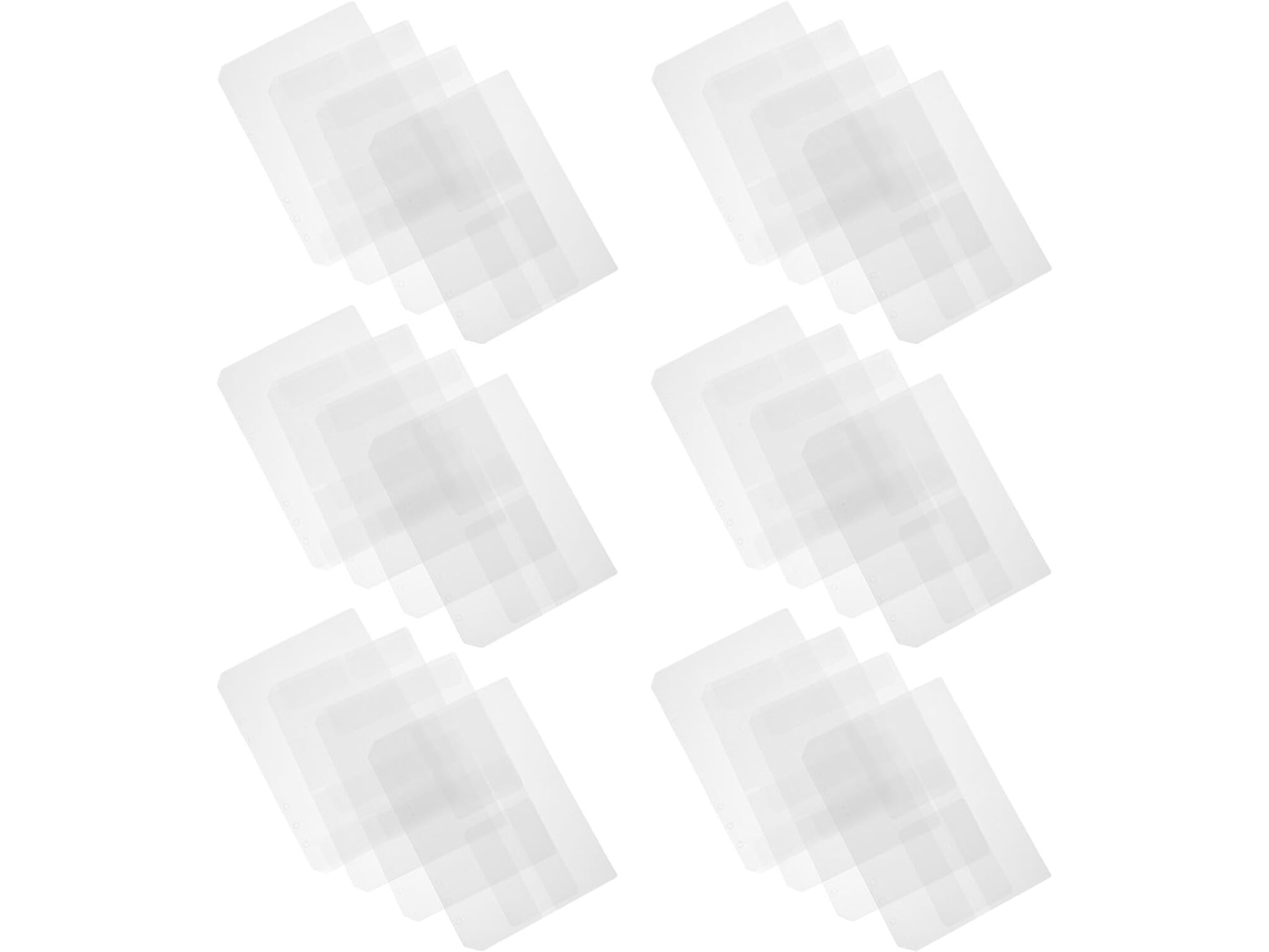 Pastas Transparentes Impermeáveis Healeved Para A5 Em Pvc, 24 Unidades, 6 Furos Para Documentos, Cartões E Recibos
