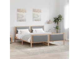 Vidaxl Estrutura Da Cama Cinzento-claro 200 X 200 Cm Tecido