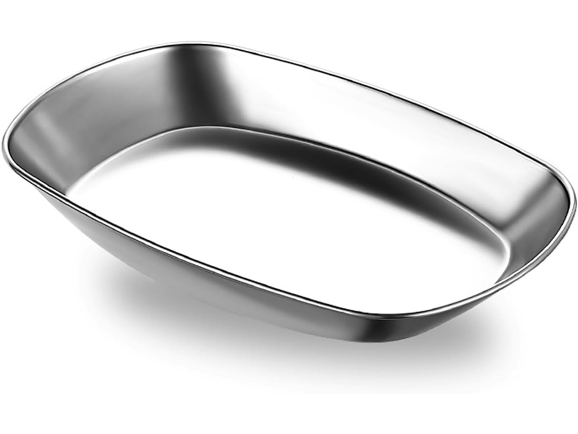 Pratos De Aço Inoxidável, Travessas Redondas Empilháveis De Metal De 25 Cm (10 Polegadas) Para Jantar.