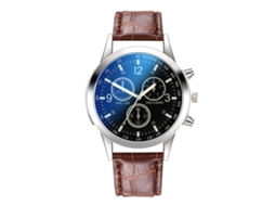 Reloj De Pulsera Analógico De Cuarzo Con Correa De Pu Para Hombres, Moda (negro+café)