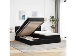 Vidaxl Estrutura De Cama Otomana Com Colchões 160x200 Cm Veludo Preto