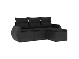 Garden Sofa Set, Garden Sofa Sets Vidaxl Preto Rattan / Vime (n/a)