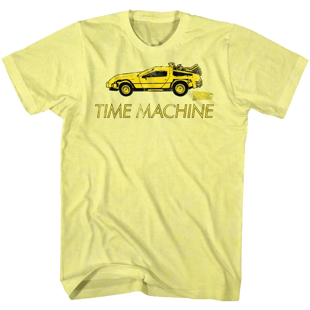 Rockinstone Back To The Future Movie Car Heather Yellow Adult T-shirt Size:m