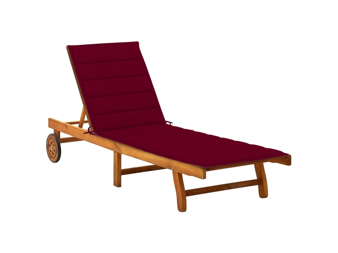 Sunlounger, Sunloungers Vidaxl Vermelho Madeira De Acácia (200 X 63 X 85 Cm)