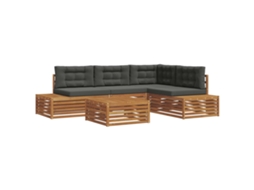 Maison Exclusive - Conjunto De Sofás Para Exterior 5 Peça Natural E Antracite