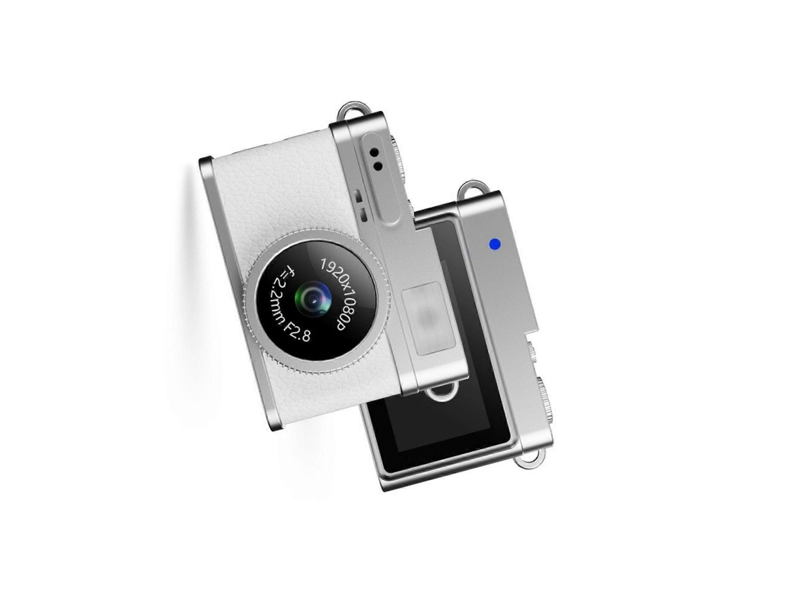 Mini Câmera de Chaveiro 1080p Mini Câmera Digital Retrô Pequena e Portátil Gravador de Vídeo de Bolso para Viagens e Estudos Branca ELECTVAULT1