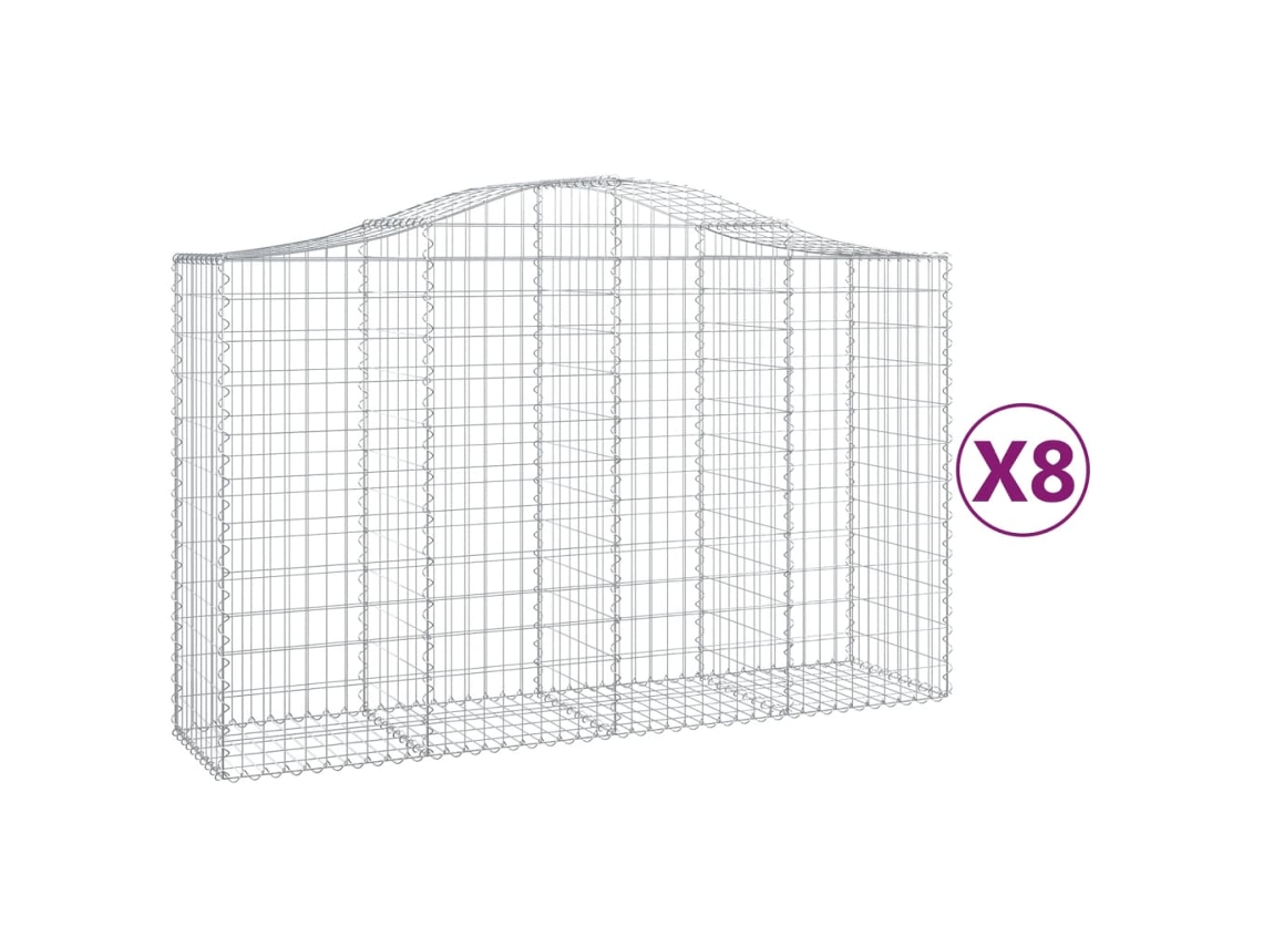 Gabion Basket, Gabion Baskets Vidaxl Prateado Ferro (200 X 50 X 120/140 Cm)