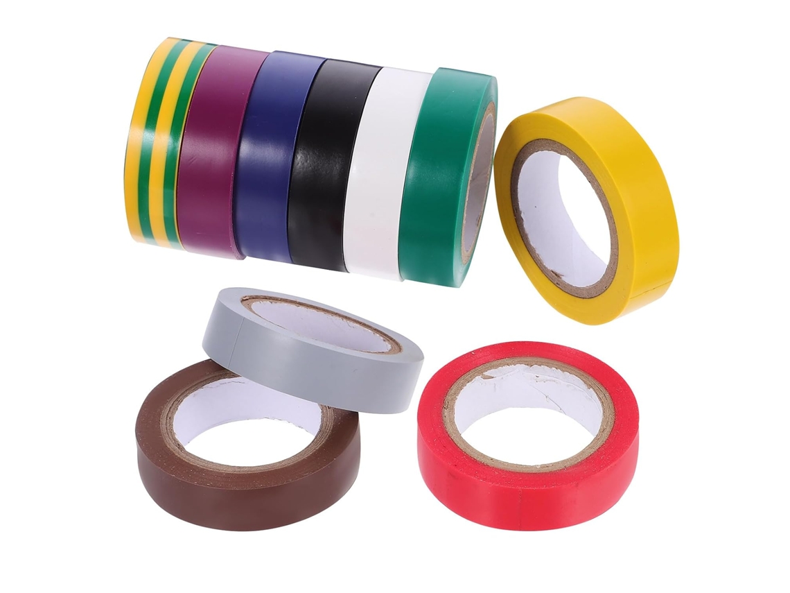 Fita Isolante Colorida Nuobesty Para Fiação Automotiva, 10 Rolos De Pvc, 15mm X 10m, Para Uso Interno E Externo, Alta