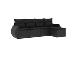 Garden Sofa Set, Garden Sofa Sets Vidaxl Preto Rattan / Vime (n/a)