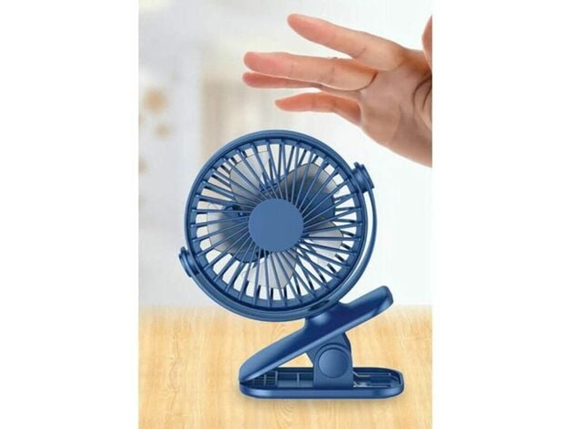 Ventoinha de Mesa Usb com Clip 3 Velocidades Rotação 350 Azul MEOIRUERY