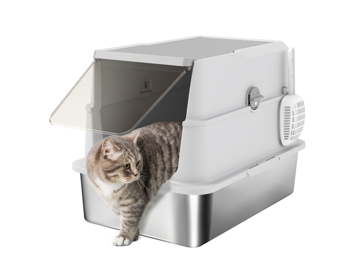Arenito Inox Fechado Espaçoso 7kg Tampa Pá Desodorizante