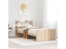 Estrutura De Cama Com Cabeceira 75x190 Cm Pinho Maciço