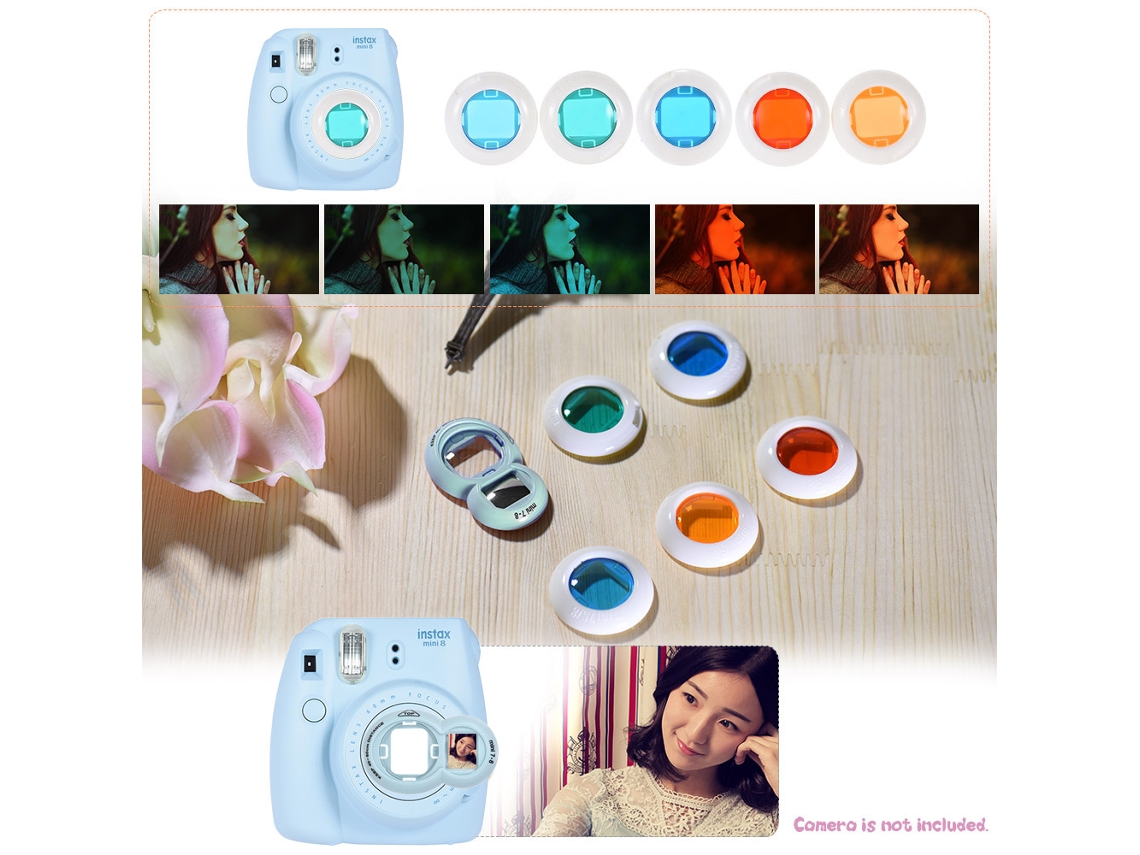 Kit De Acessórios 10 Em 1 Para Fujifilm Instax Mini 8/8+/8s/9: Capa, Correia, Espelho De Selfie, Filtro, Álbum, Adesivos E Moldura