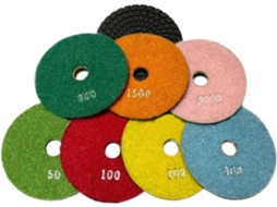 Conjunto De 7 Discos Polimento Úmido 100 Mm (4 Polegadas), Flexíveis,