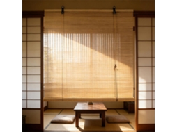 Cortina De Rolo De Bambu 75 X 110 Cm, Impermeável, Com Proteção Solar E Privacidade, Efeito Bambu, Para E
