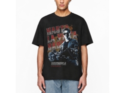 Rockinstone Terminator 2 Hasta La Vista Motorcycle Black T-shirt Size:m