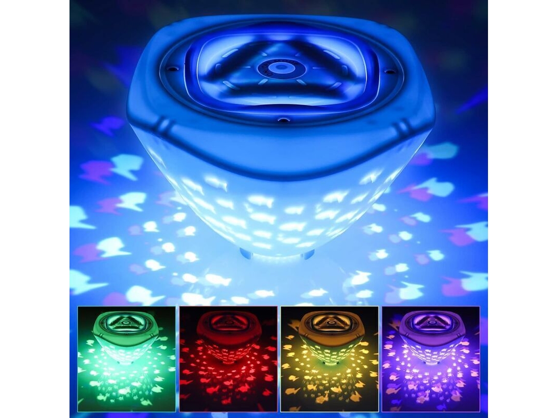 Luz Led para Piscina com Projeção de Peixes, 5 Modos e 4 Cores, Luz Subaquática Flutuante para Banheira, Spa, Piscina, Jardim e Festas BRILVIBERA