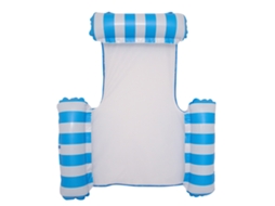 COLCHÓN flutuante inflável hamaca plegable riscado em forma de U para piscina, azul claro