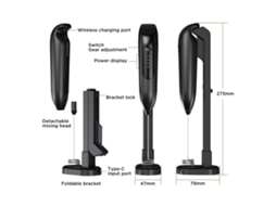 Espumador De Leite Elétrico Portátil Com Usb-c E 2 Velocidades, Inclui Suporte (preto)
