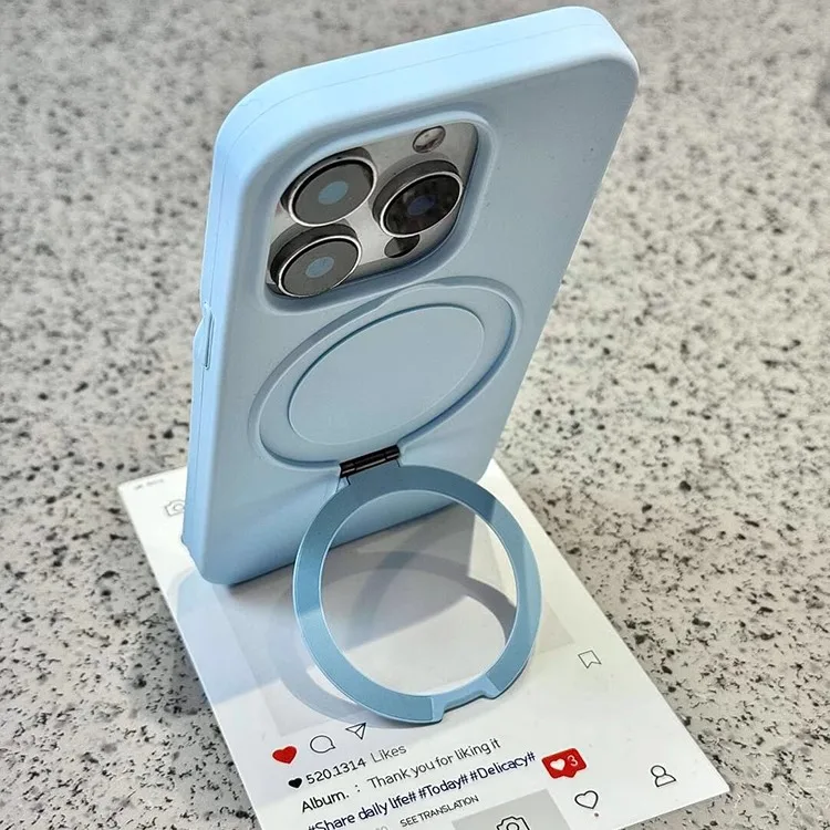 (azul Iphone 12 Pro) Anel De Suporte Magnético Em Silicone Líquido
