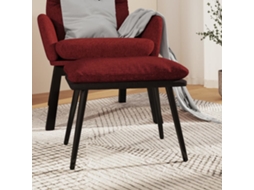 Vidaxl Apoio De Pés45x29,5x35cm Tecido/couro Artificial Vermelho Tinto