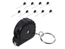 Fita Métrica Retrátil Em Aço Preto Com Chaveiro, Conjunto De 10 Mini