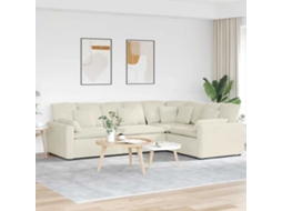 Vidaxl Sofá Modular Com Almofadas Veludo Creme