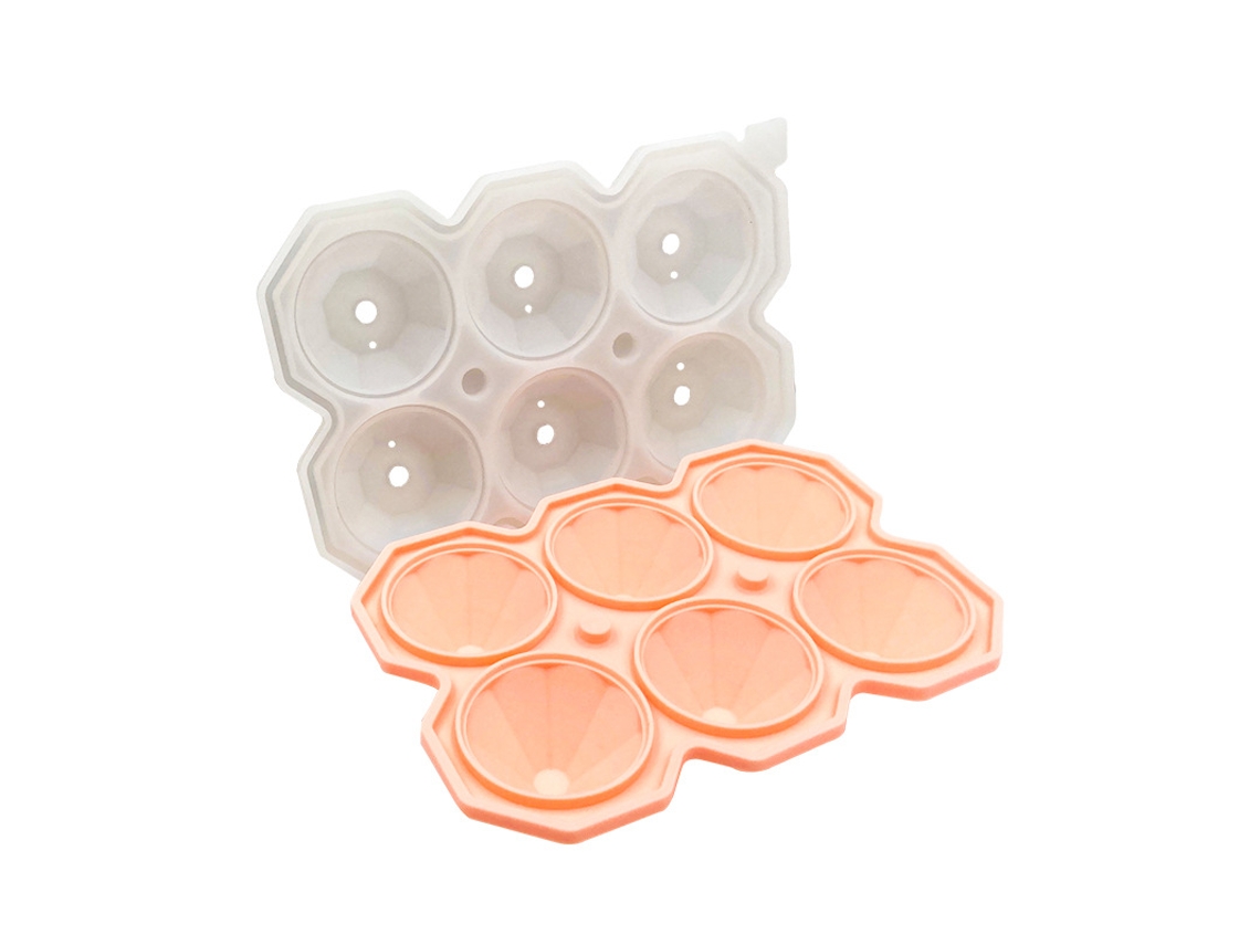 Formas De Gelo Em Formato De Diamante Com Tampa, De Silicone, Empilháveis, Ideais Para Uísque E Cocktails. Rosa Hexinyigjly